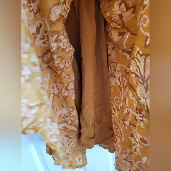 Vici Womens Boho Paisely Yellow Summer Cocktail Mini Dress Size Small - Picture 5 of 7